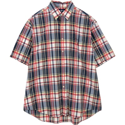 古着 ラルフローレン Ralph Lauren BLAKE 半袖 ボタンダウン チェックシャツ メンズL相当/eaa623615