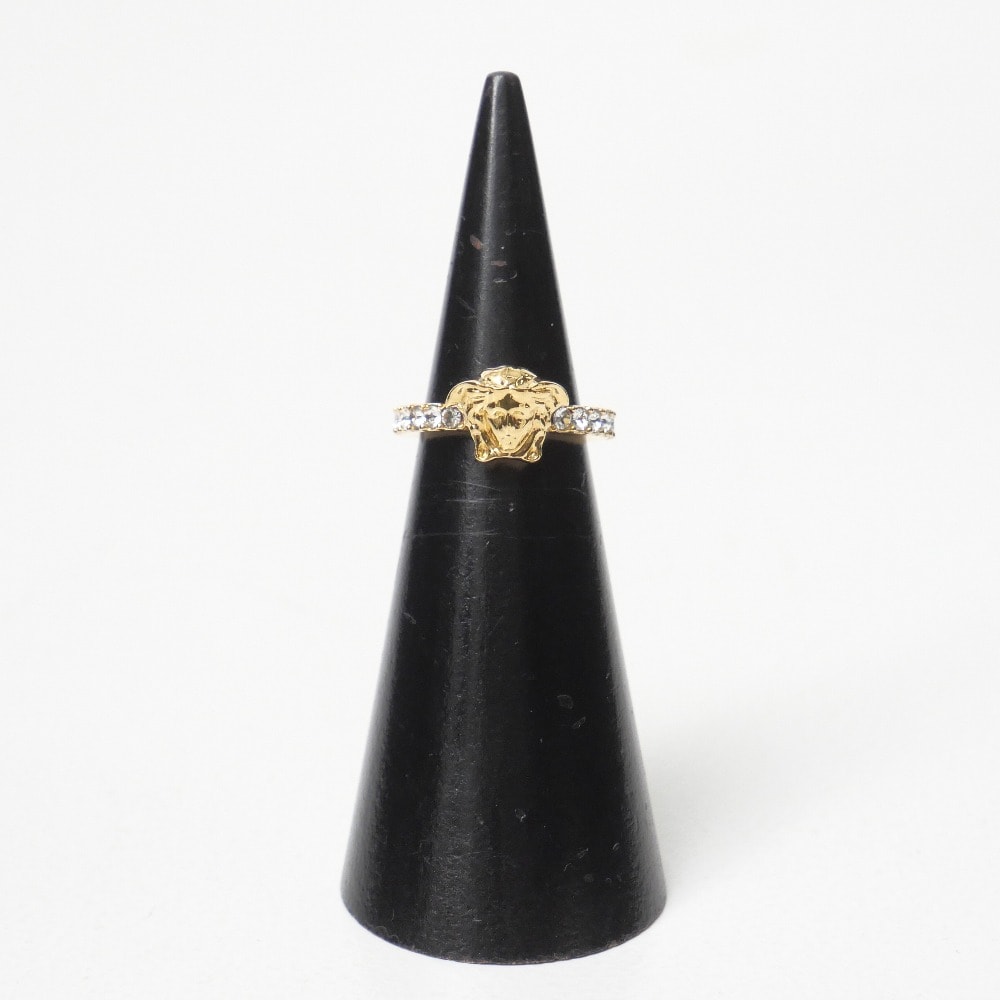 VERSACE ヴェルサーチェ ラ・メデューサ・クリスタルリング リング・指輪 7号 ジュエリー イタリア製 ブランド古着【中古】20260824/RB0448