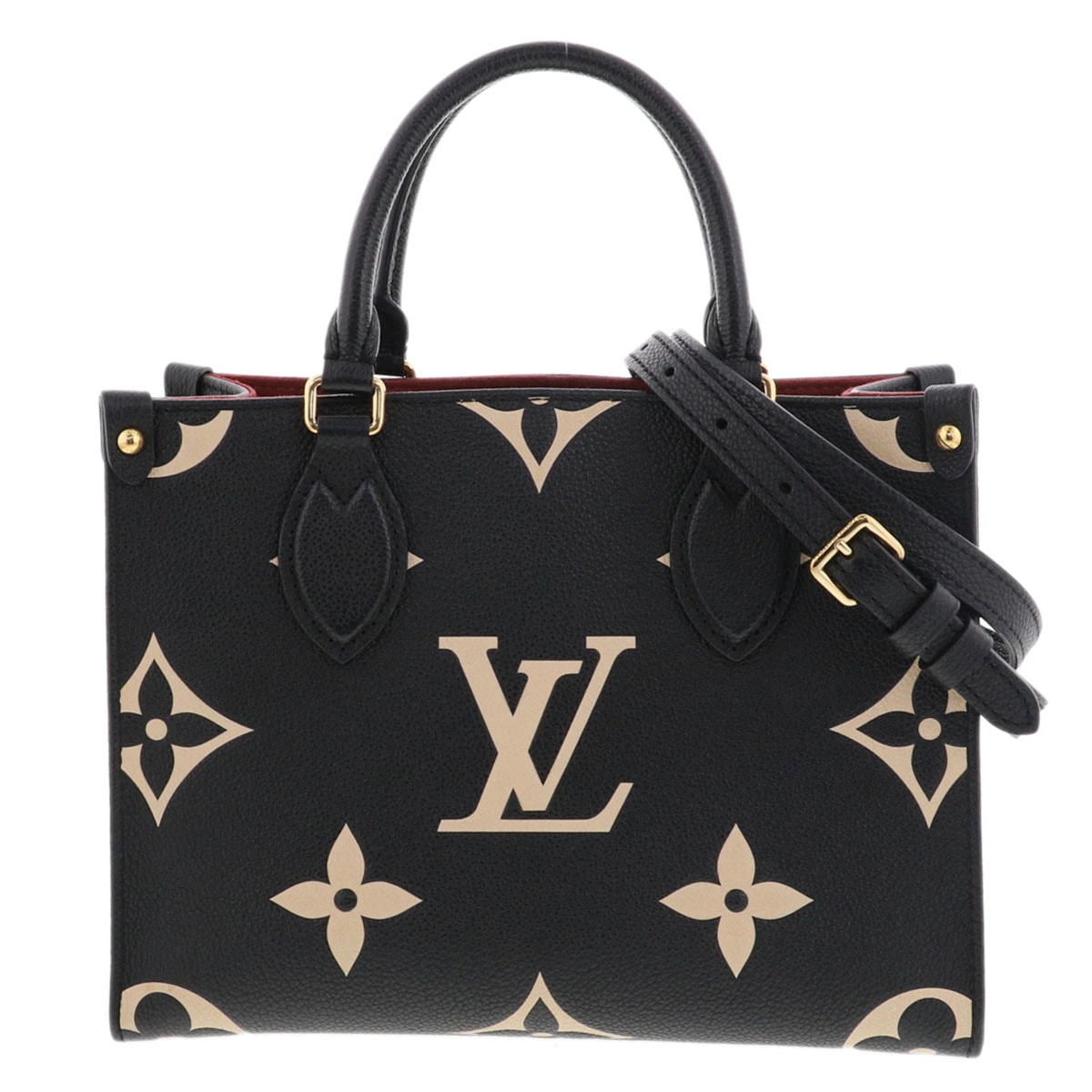 LOUIS VUITTON ルイ・ヴィトン オンザゴー PM モノグラム アンプラント トートバッグ M46659 モノグラムアンプラント ブラック  レディース【中古】