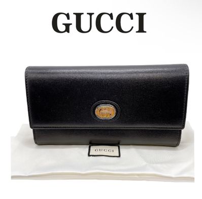 【GUCCI】グッチ 598531 インターロッキングG 長財布 黒 ブラック