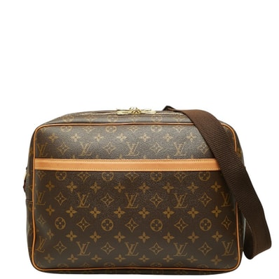 ルイ ヴィトン モノグラム リポーターGM 斜め掛け ショルダーバッグ M45252 ブラウン PVC レザー レディース LOUIS VUITTON 【中古】