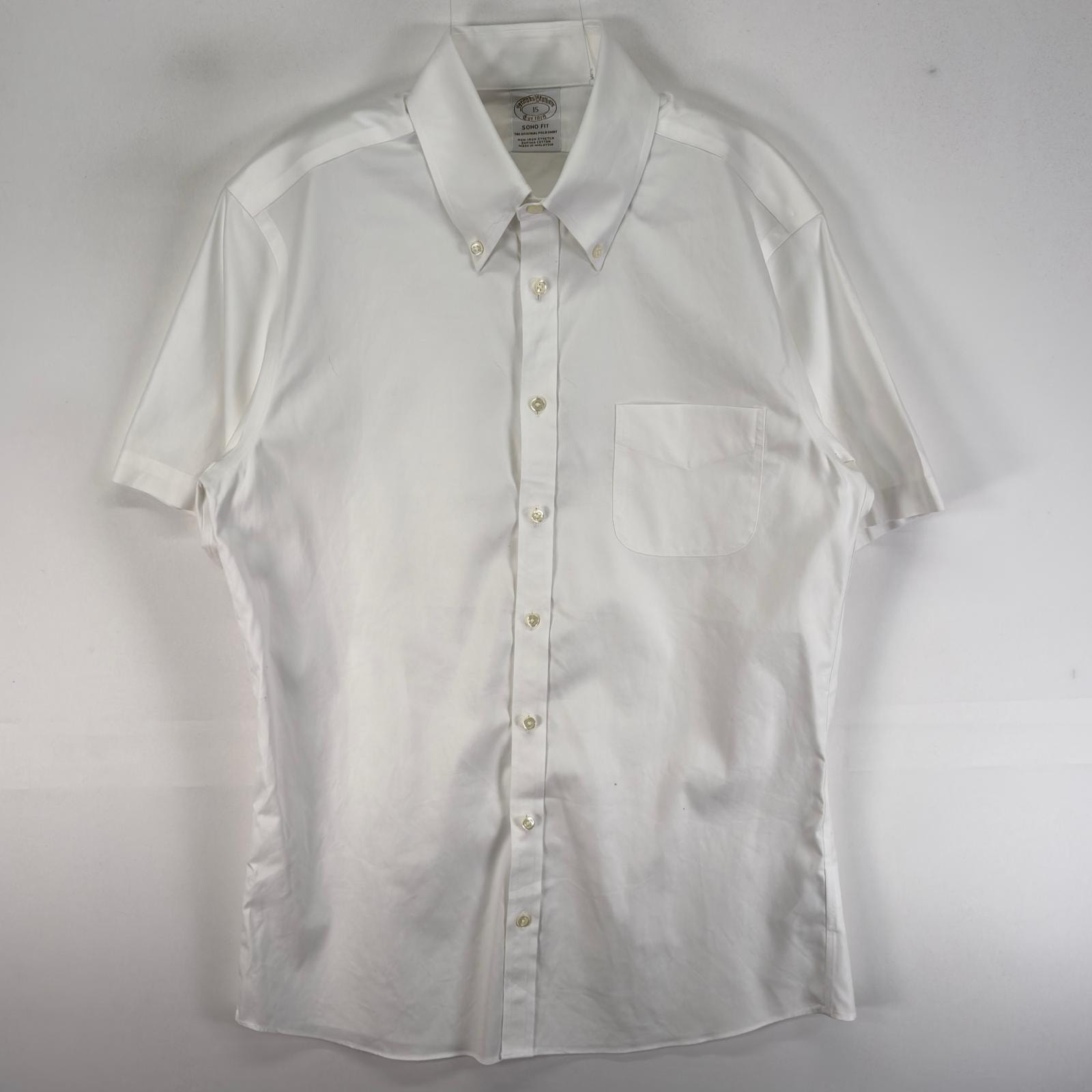 古着 ブルックスブラザーズ Brooks Brothers 半袖シャツ SOHO M  ホワイト系 無地 メンズ