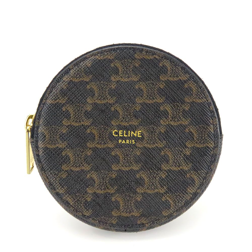 CELINE Coin Purse In Triomphe Canvas "Black"