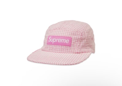 Supreme Monogram Gingham Camp Cap "Pink"
