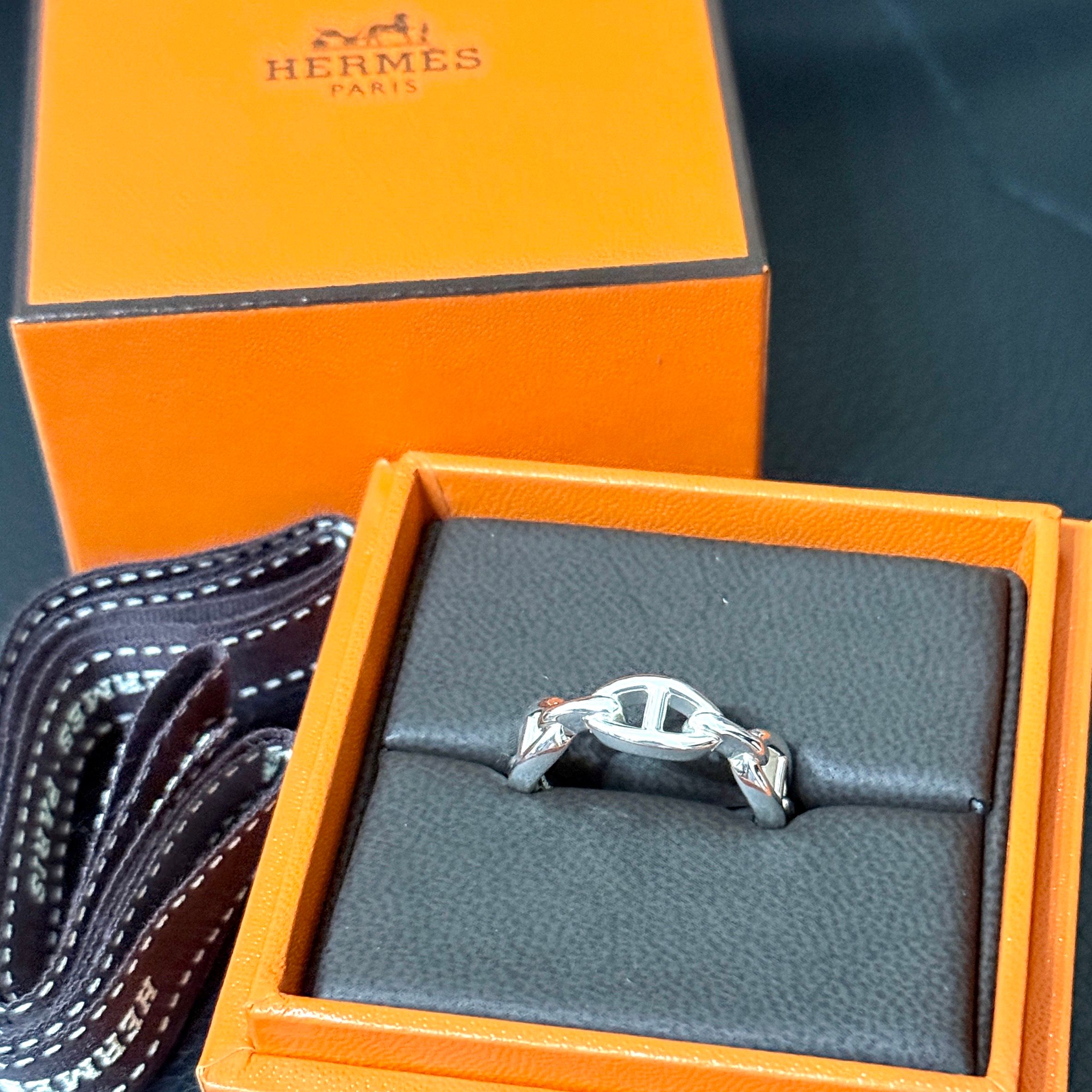 Hermes Chaine D'ancre Enchainee Ring Small Model "Silver"