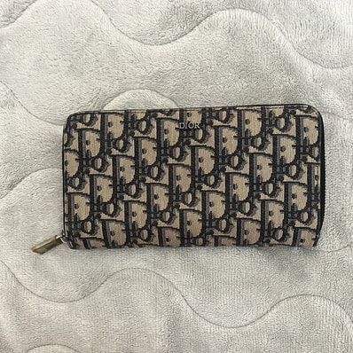 Dior Long Zip Wallet Dior Oblique Jacquard "Beige"