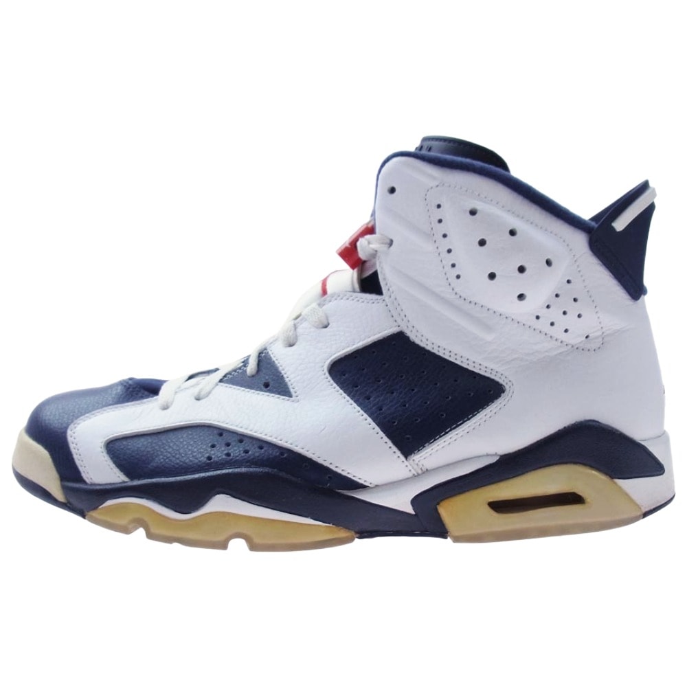 NIKE ナイキ スニーカー 384664-130 【観賞用】 AIR JORDAN 6 RETRO OLYMPIC エアジョーダン 6 レトロ オリンピック スニーカー オフホワイト系 ネイビー系 31cm【中古】