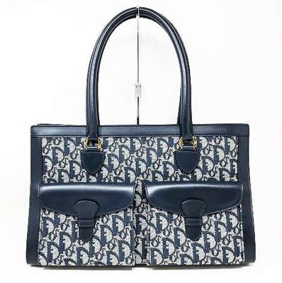 クリスチャンディオール トロッター トートバッグ ショルダーバッグ ネイビー