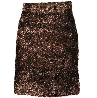 新品 DRIES VAN NOTEN ドリスヴァンノッテン 24AW TEMPLE 9725 W.K.SKIRT フィルムリボン ニットスカート 242-011245-9725-703 S BROWN 定価118,800円 ボトムス g25001