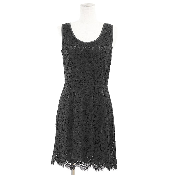 未使用 ドルチェアンドガッバーナ レース ノースリーブ ワンピース レディース ブラック 42 DOLCE&GABBANA
