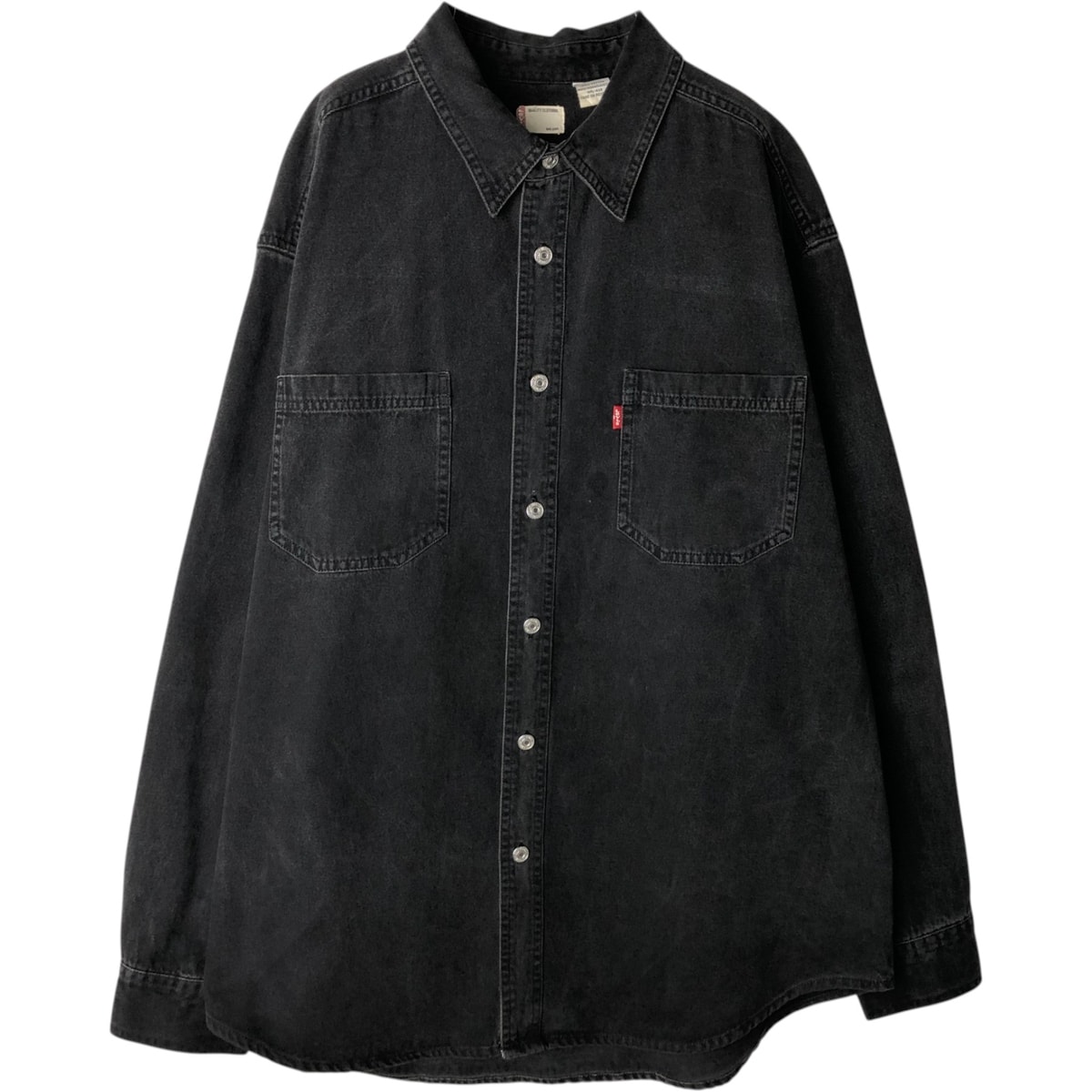 古着 ~00年代 リーバイス Levi's 長袖 ブラックデニムシャツ メンズL相当/eaa631230