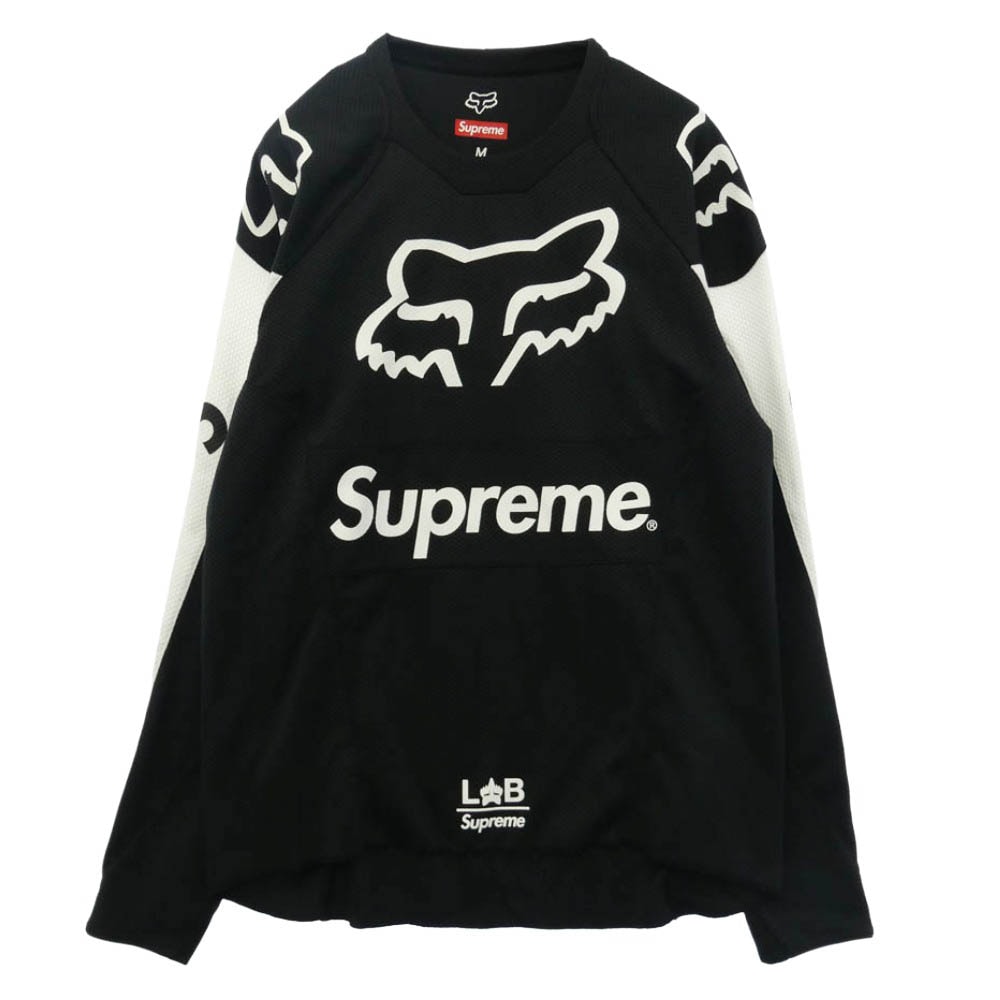 Supreme シュプリーム 18SS × Fox Racing フォックスレーシング Moto Jersey Top モト ジャージ トップ ロゴプリント 長袖 カットソー ブラック系 M【中古】
