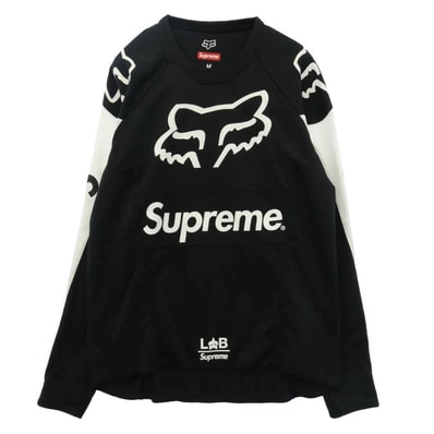 Supreme シュプリーム 18SS × Fox Racing フォックスレーシング Moto Jersey Top モト ジャージ トップ ロゴプリント 長袖 カットソー ブラック系 M【中古】