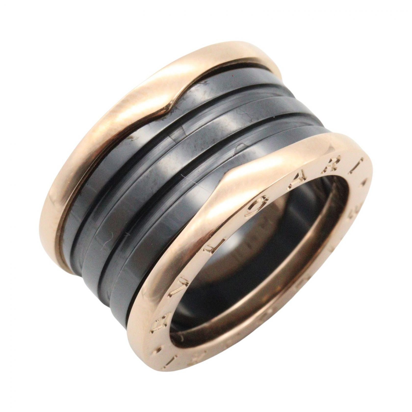 ブルガリ BVLGARI B-zero1 ビーゼロワン リング 4バンド セラミック リング・指輪 ジュエリー K18PG(ピンクゴールド) セラミック メンズ レディース ゴールド系 / ブラック系 【中古】