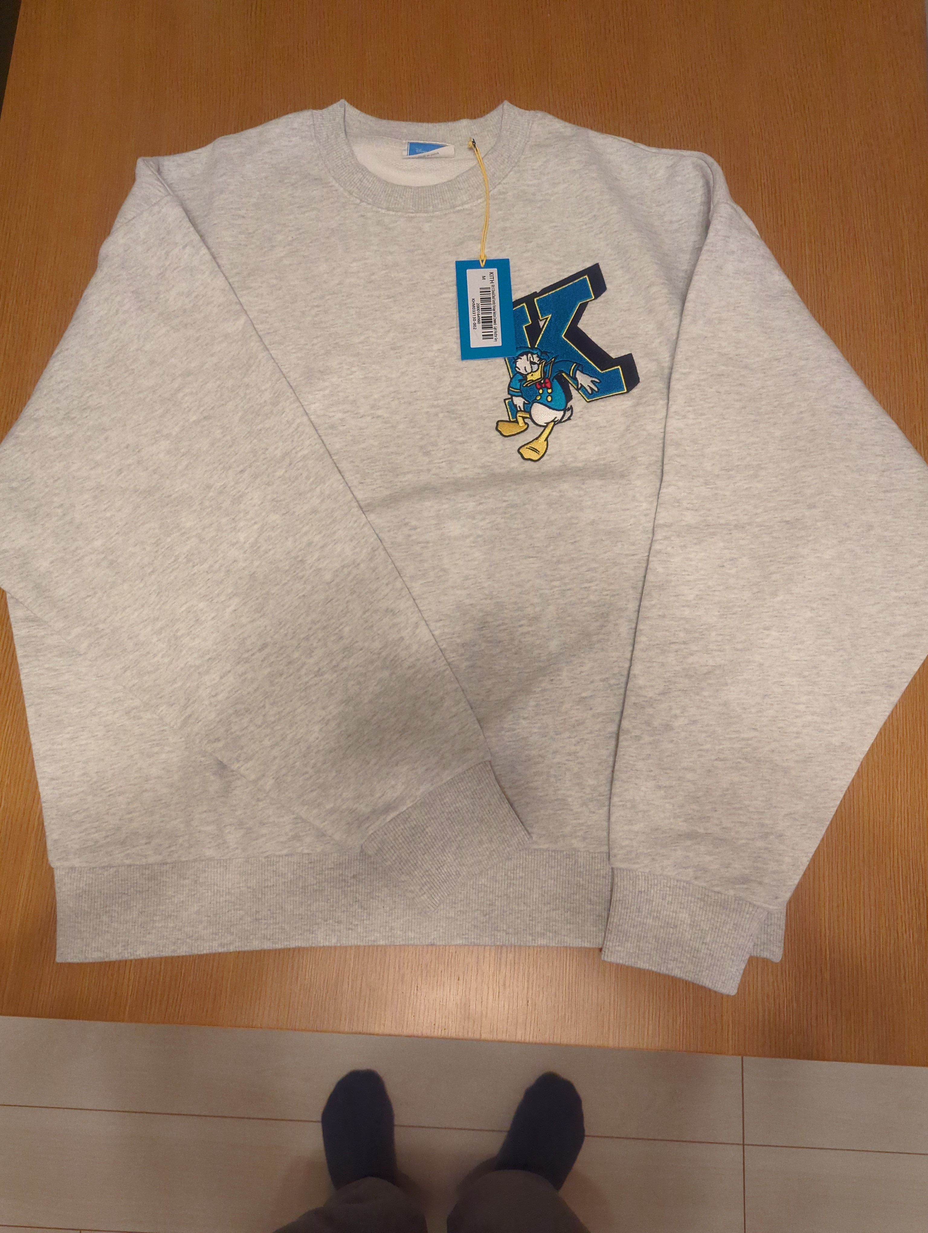 Kith x Disney For Donald Duck Varsity Vintage Nelson Crewneck "Light Heather Grey"