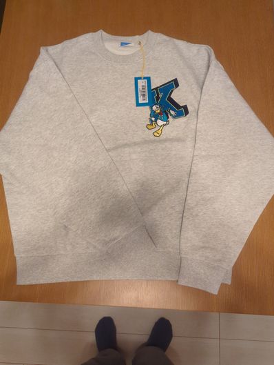 Kith x Disney For Donald Duck Varsity Vintage Nelson Crewneck "Light Heather Grey"