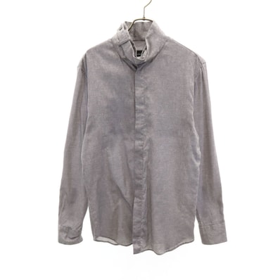 Emporio Armani エンポリオアルマーニ 長袖 スタンドカラー シャツ 40 グレー