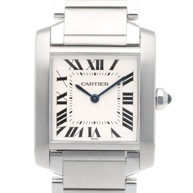 カルティエ タンクフランセーズ MM 腕時計 時計 ステンレススチール 2301 クオーツ ユニセックス 1年保証 CARTIER 中古