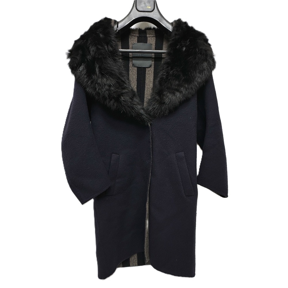 フェンディ FENDI レディース アパレル ファーコート ファーコート カシミヤ ブラック