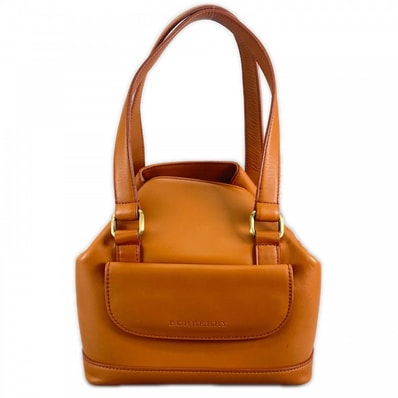 BURBERRY バーバリー ハンドバッグ レザー ブラウン 茶 ゴールド金具 レディース【中古品】