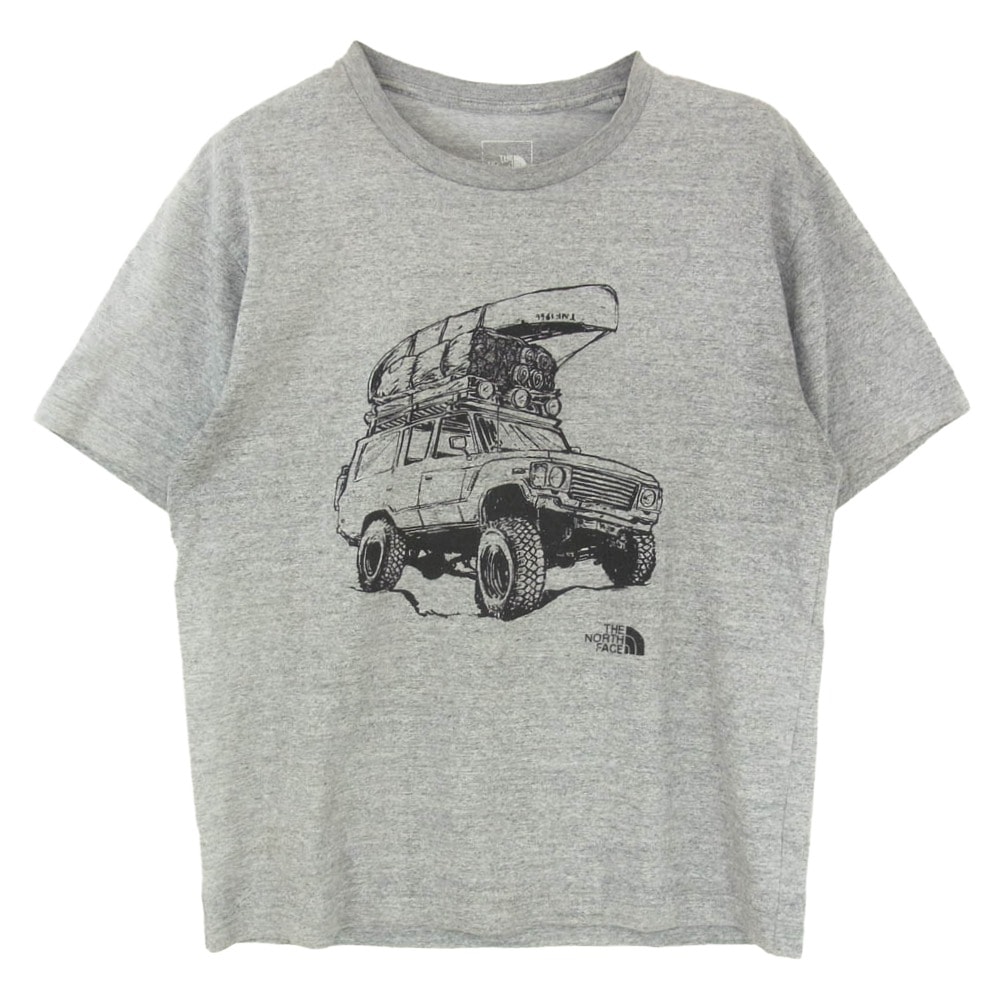 THE NORTH FACE ノースフェイス NT32303Z S/S 4WD Tee ランドクルーザープリント ランクルT クルーネック 半袖 Tシャツ グレー系 M【中古】