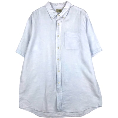 古着 90~00年代 エルエルビーン L.L.Bean 半袖 リネン ボタンダウンシャツ メンズL相当 ヴィンテージ/eaa623521