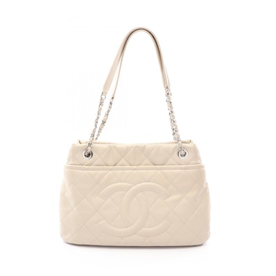 シャネル CHANEL マトラッセ トートバッグ バッグ キャビアスキン(グレインドカーフ) レディース アイボリー系 【中古】
