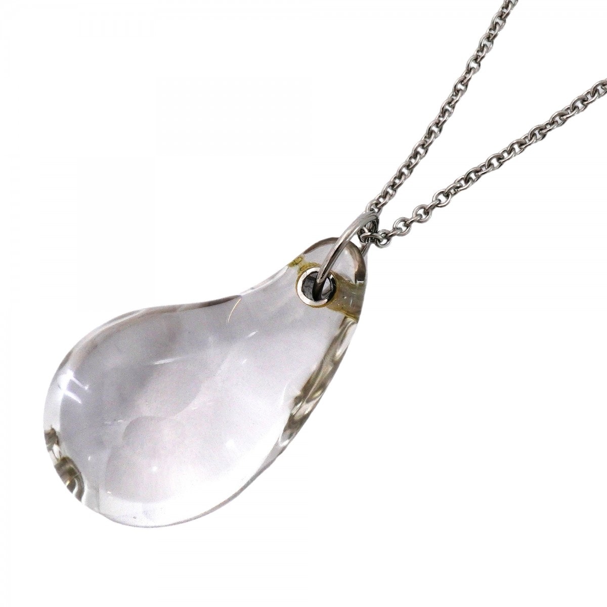 【6jcb0832】ティファニー ネックレス ティアドロップ Pt950 プラチナ クリスタル クリア【中古】レディース