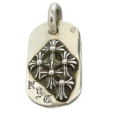 CHROME HEARTS クロムハーツ(原本無) NYC RAISED CEM CRS DOG TAG NYC限定 レイズド セメタリークロス ドッグタグ ペンダント トップ シルバー系【中古】