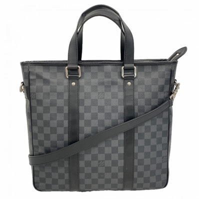 【6db0935-k】ルイヴィトン トートバッグ ダミエ・グラフィット タダオPM NM N41467 ブラック グレー 2wayバッグ【中古】メンズ