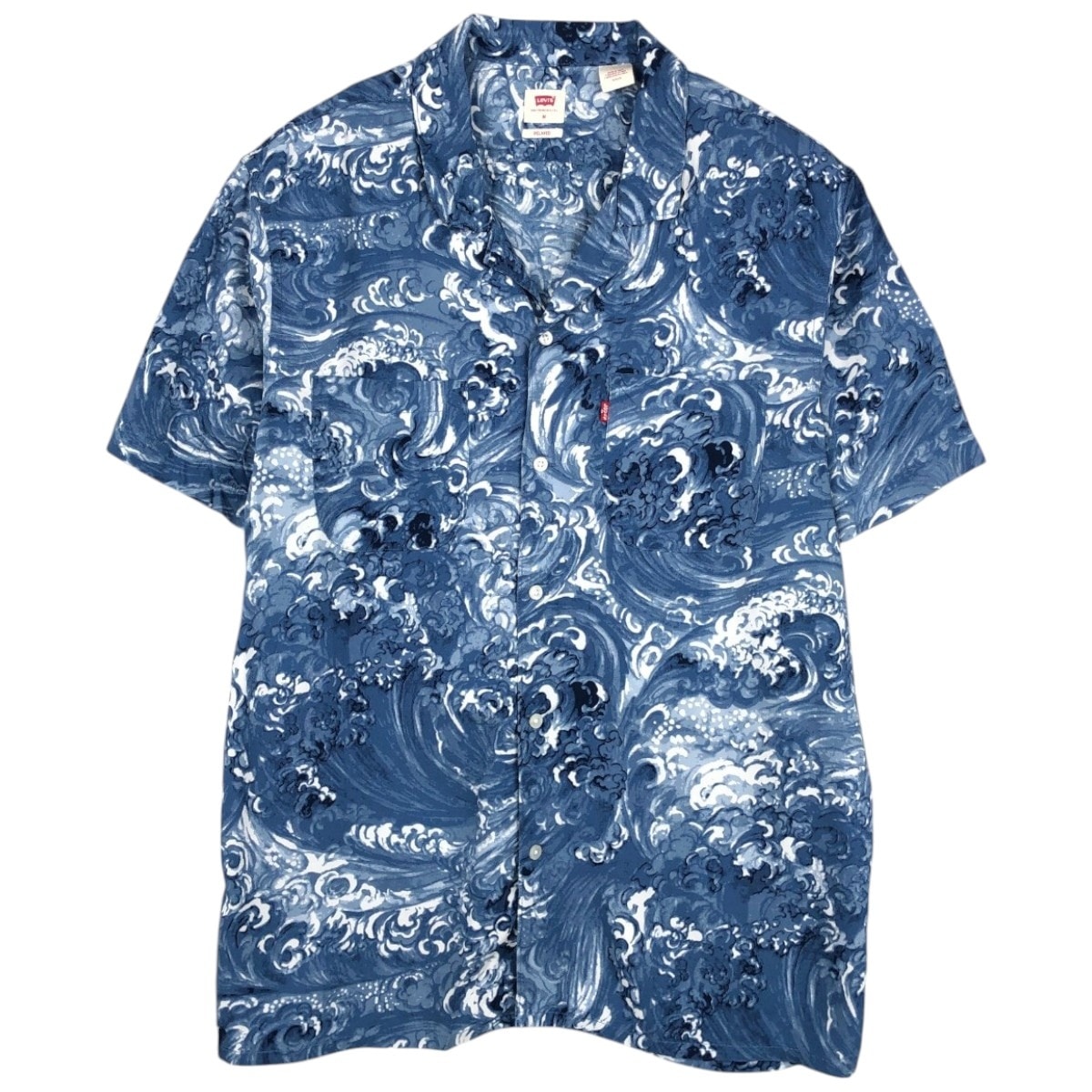 古着 リーバイス Levi's RELAXEDE 総柄 半袖 オープンカラー ビスコースシャツ ボックスシャツ メンズM相当/eaa660961