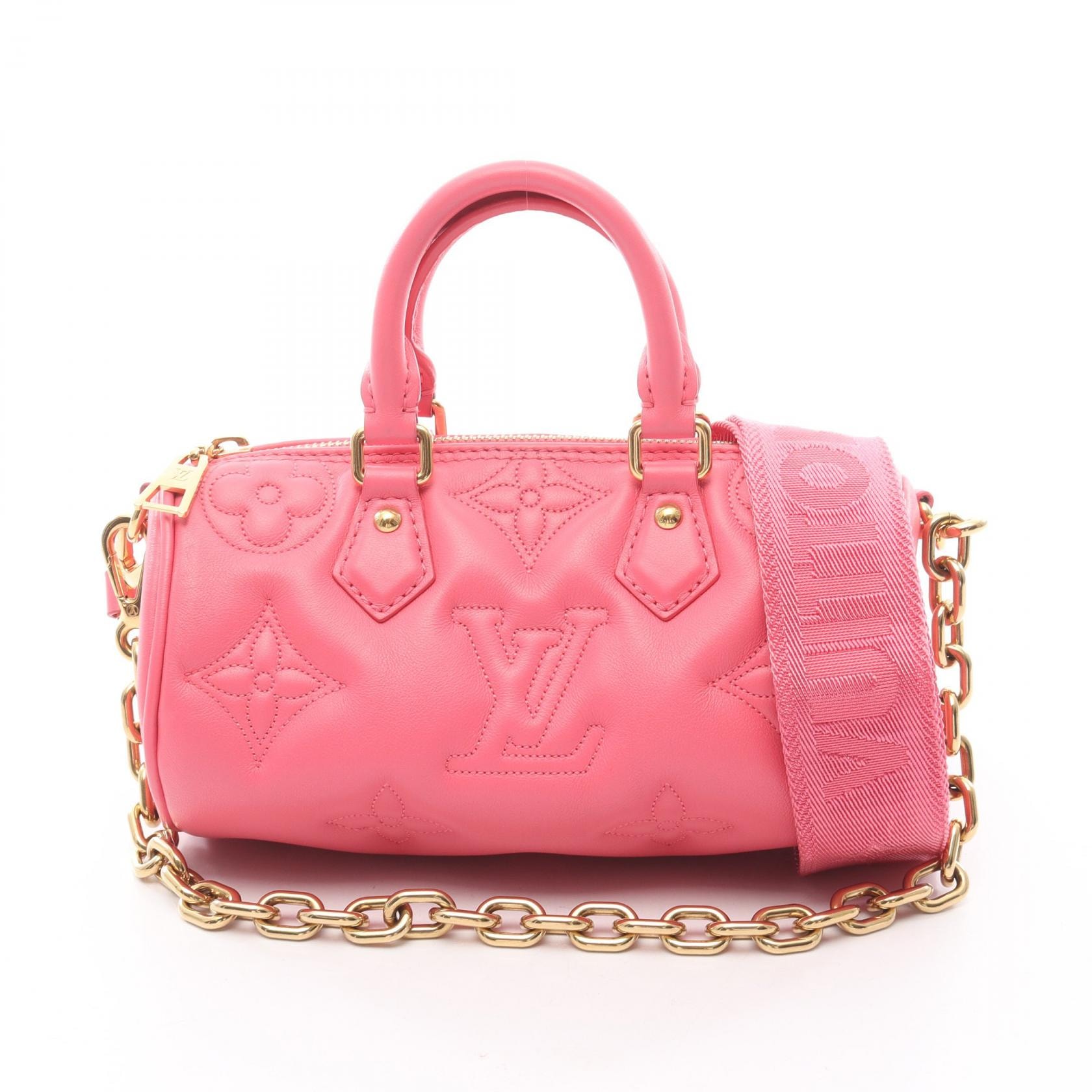ルイ・ヴィトン LOUIS VUITTON パピヨンBB ハンドバッグ バッグ レザー バブルグラム ピンク レディース ピンク系 M59826 【中古】