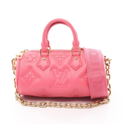 ルイ・ヴィトン LOUIS VUITTON パピヨンBB ハンドバッグ バッグ レザー バブルグラム ピンク レディース ピンク系 M59826 【中古】