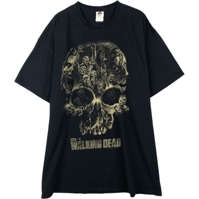古着 フルーツオブザルーム FRUIT OF THE LOOM HEAVY COTON THE WALKING DEAD ウォーキングデッド ドクロ柄 スカル柄 映画 ムービーTシャツ メンズXXL相当/eaa652859