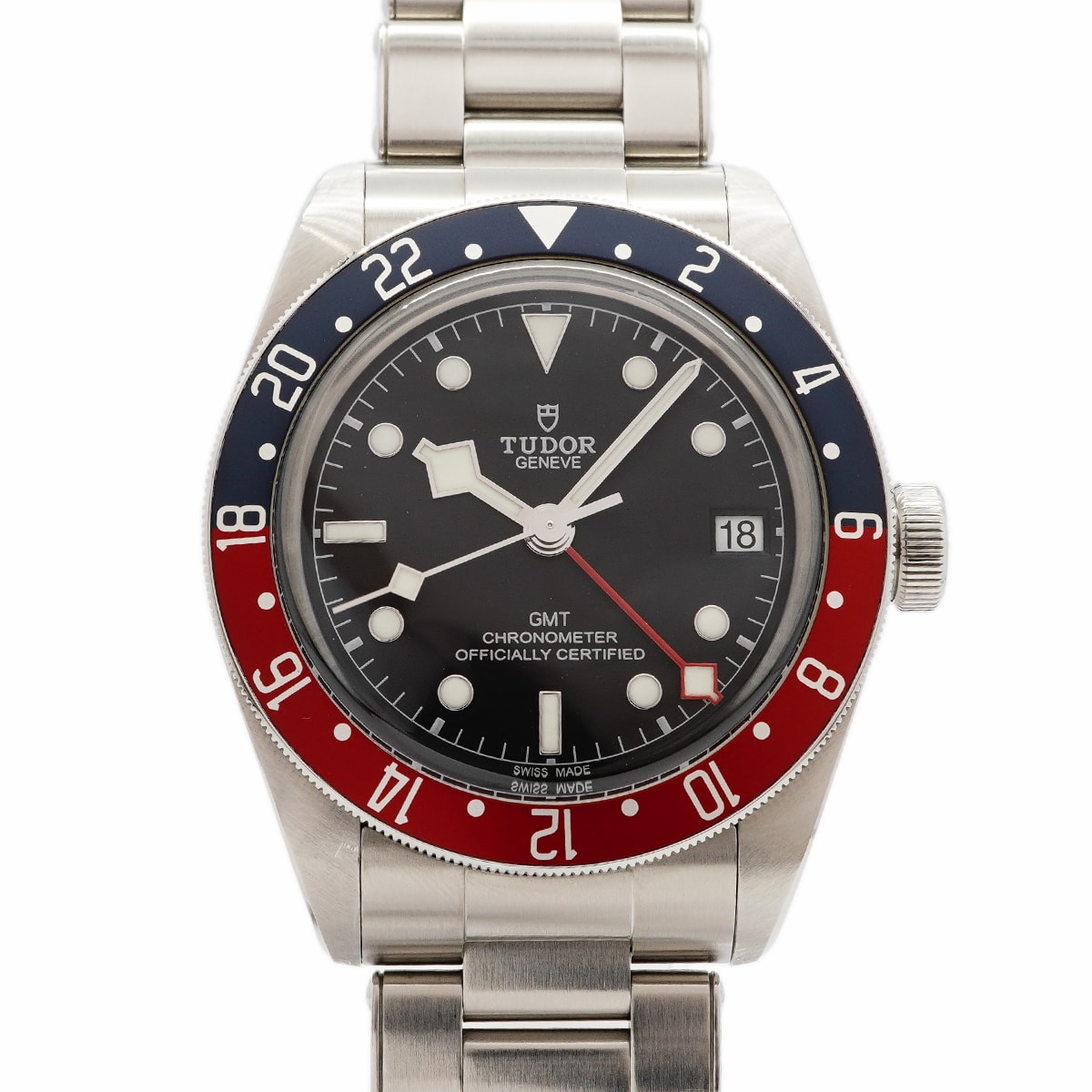 ★SALE【6wgd0256】チュードル ブラックベイ GMT 79830RB 黒文字盤【中古】腕時計 メンズ