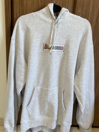 Supreme Bling Box Logo Hooded Sweatshirt "Ash Grey"