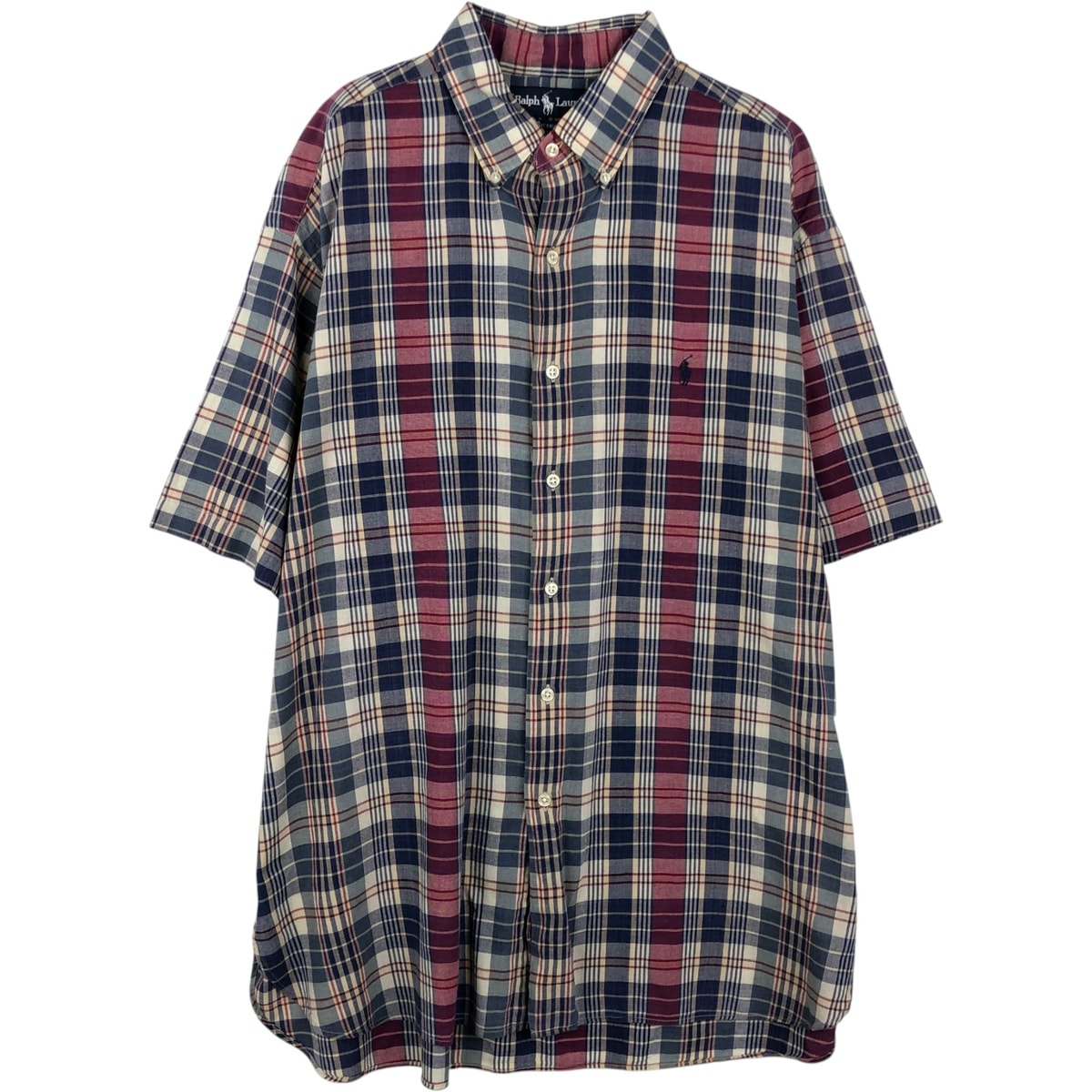 古着 ラルフローレン Ralph Lauren MCMEEL 半袖 ボタンダウン チェックシャツ メンズXL相当/eaa643955