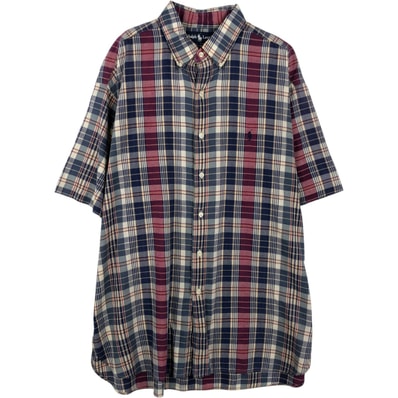 古着 ラルフローレン Ralph Lauren MCMEEL 半袖 ボタンダウン チェックシャツ メンズXL相当/eaa643955