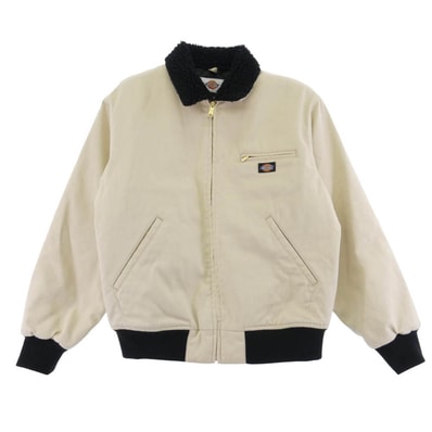 WACKO MARIA ワコマリア Dickies ディッキーズ 25FW-WMO-DC01 × Dickies ディッキーズ WORK JACKET 襟ボア ワーク ジャケット ブルゾン ベージュ系 L【中古】