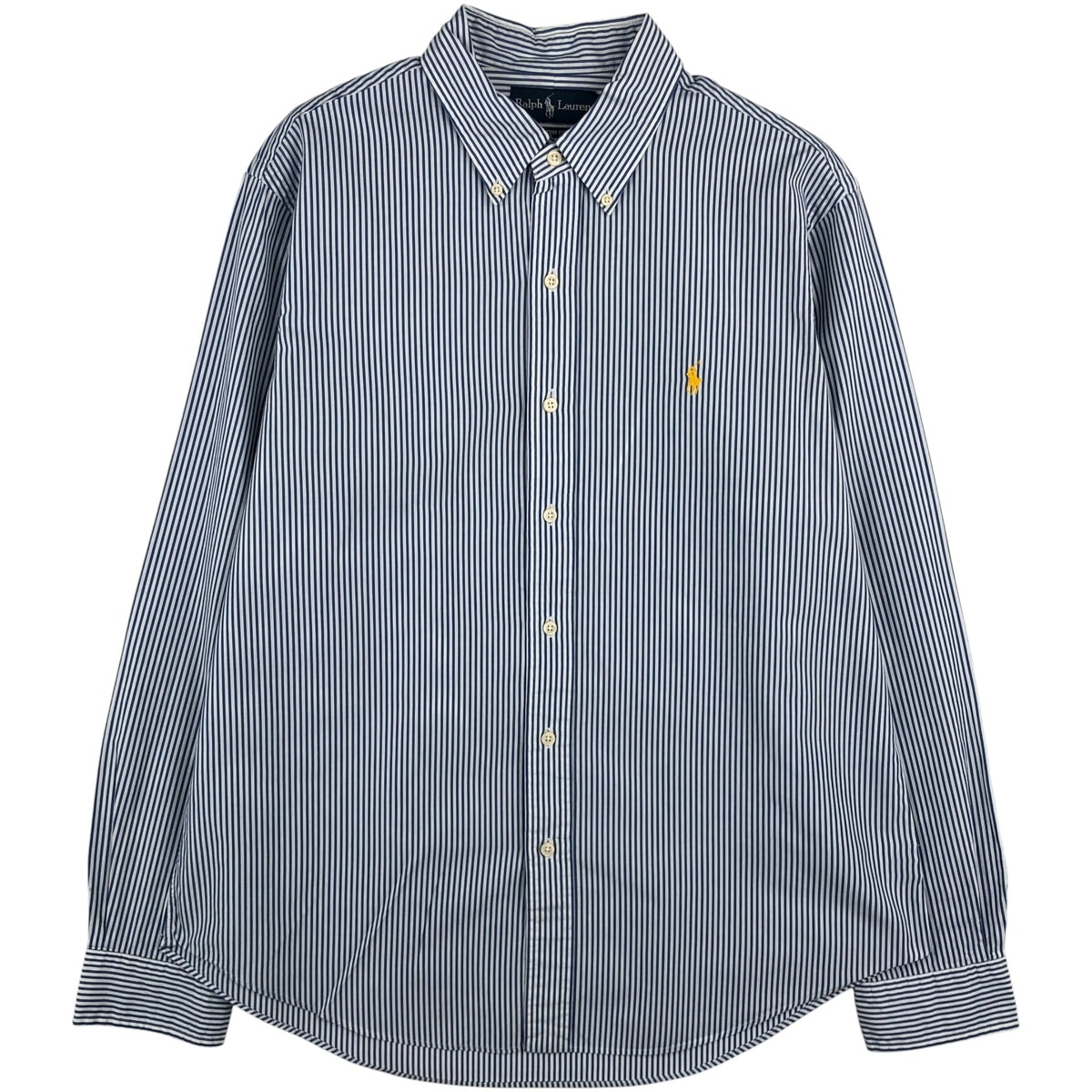 古着 ラルフローレン Ralph Lauren CUSTOM FIT 長袖 ボタンダウンストライプシャツ メンズL相当/eaa459814