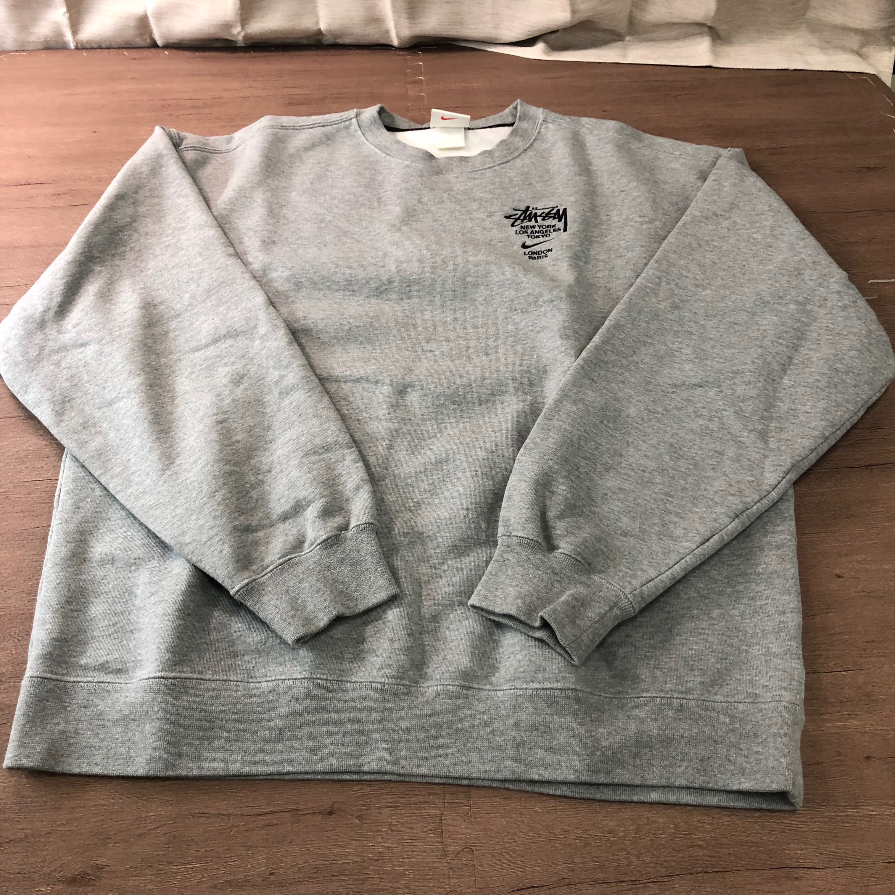 Nike x Stussy International Crewneck Sweatshirt (US Size) "Grey" DC4198-050