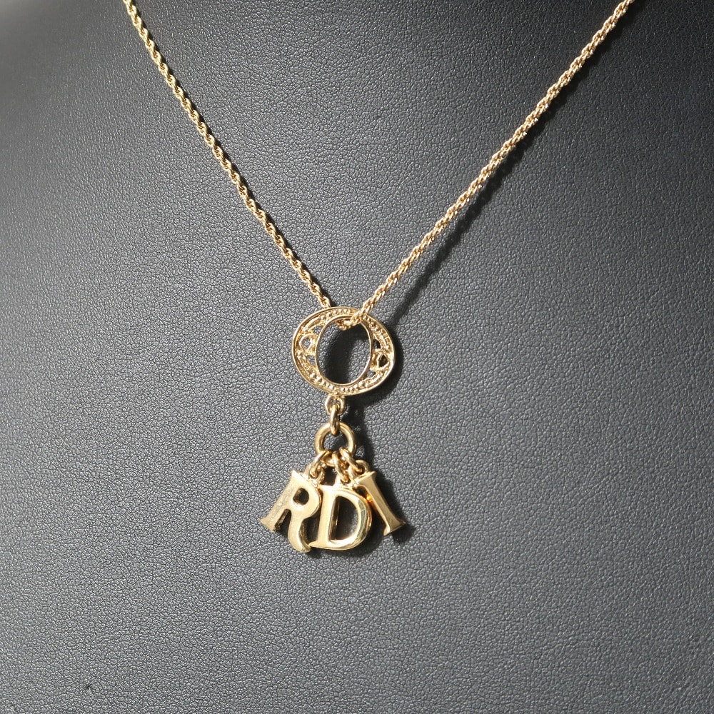 ■美品■Christian Dior クリスチャンディオール ヴィンテージ ネックレス DIORロゴ アクセサリー ブランド古着【中古】20260109/RA7105