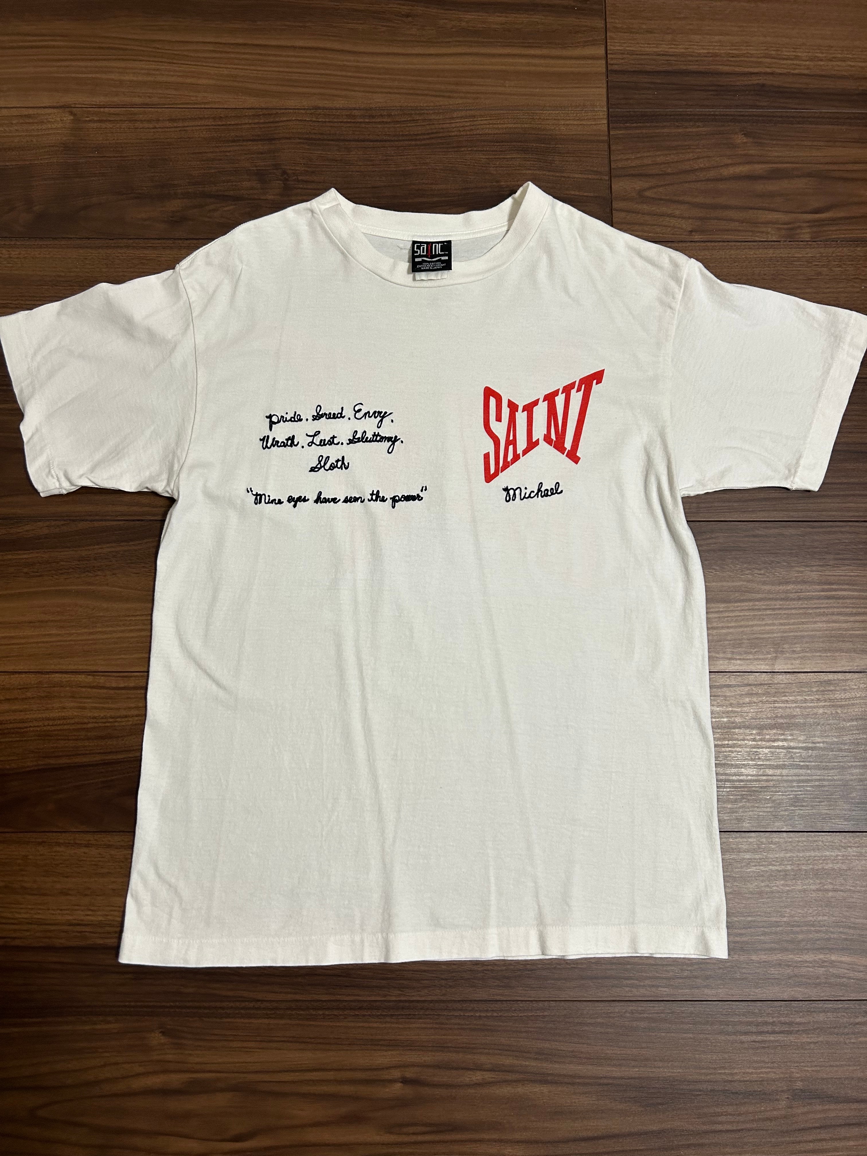 SAINT Mxxxxxx SAINT LOGO MESSAGE T-SHIRT "White"