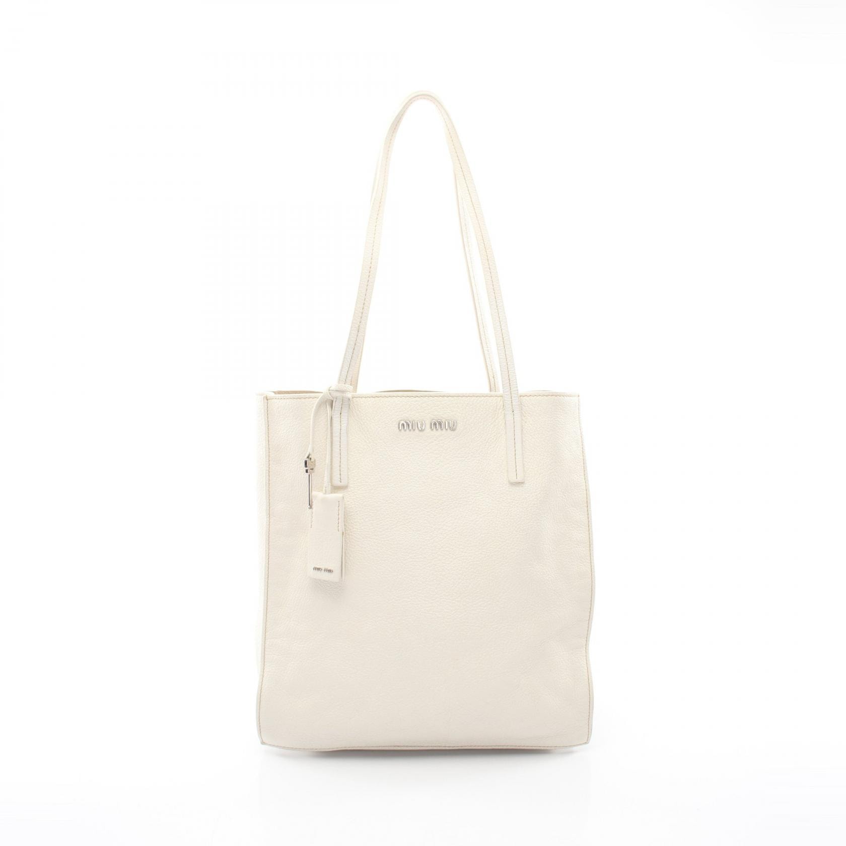 ミュウ ミュウ Miu Miu トートバッグ バッグ レザー レディース ホワイト系 【中古】