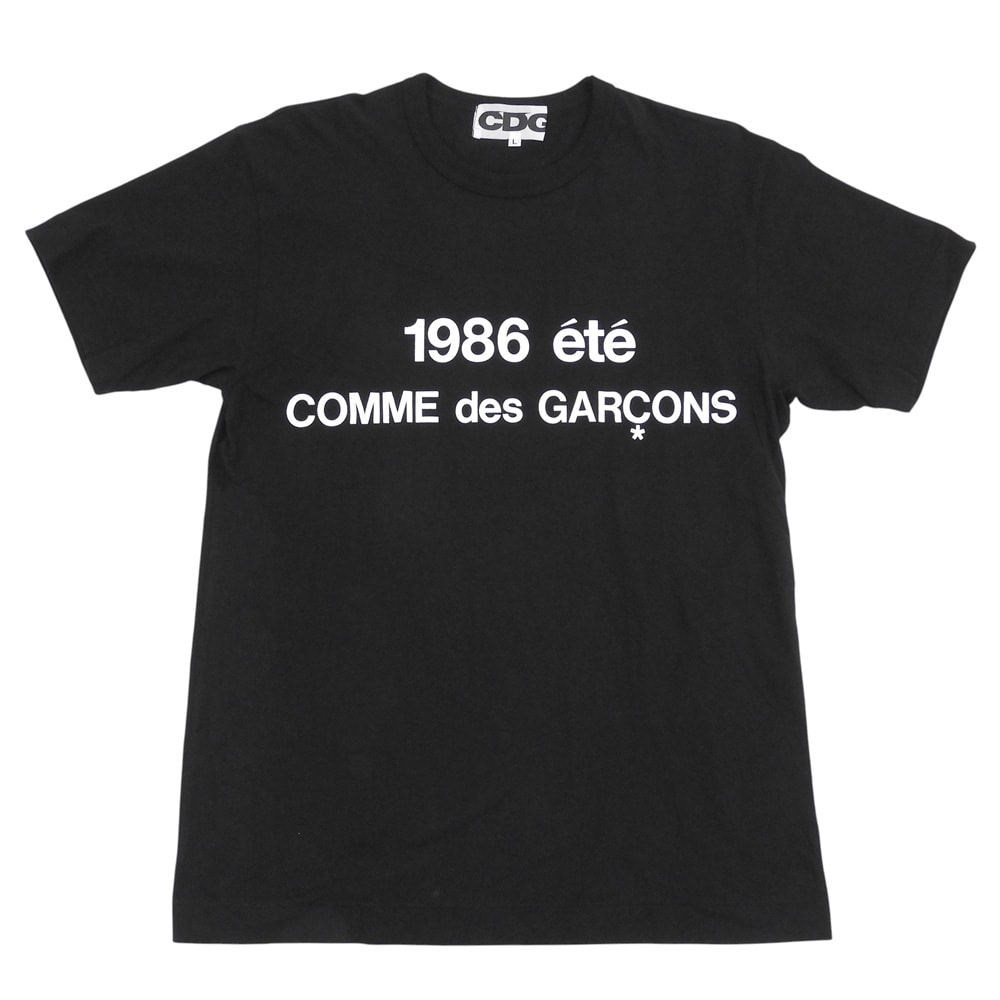 シーディージー 美品 プリント コットン Tシャツ トップス メンズ ブラック×ホワイト L SZ-T028 ブラック/ホワイト L