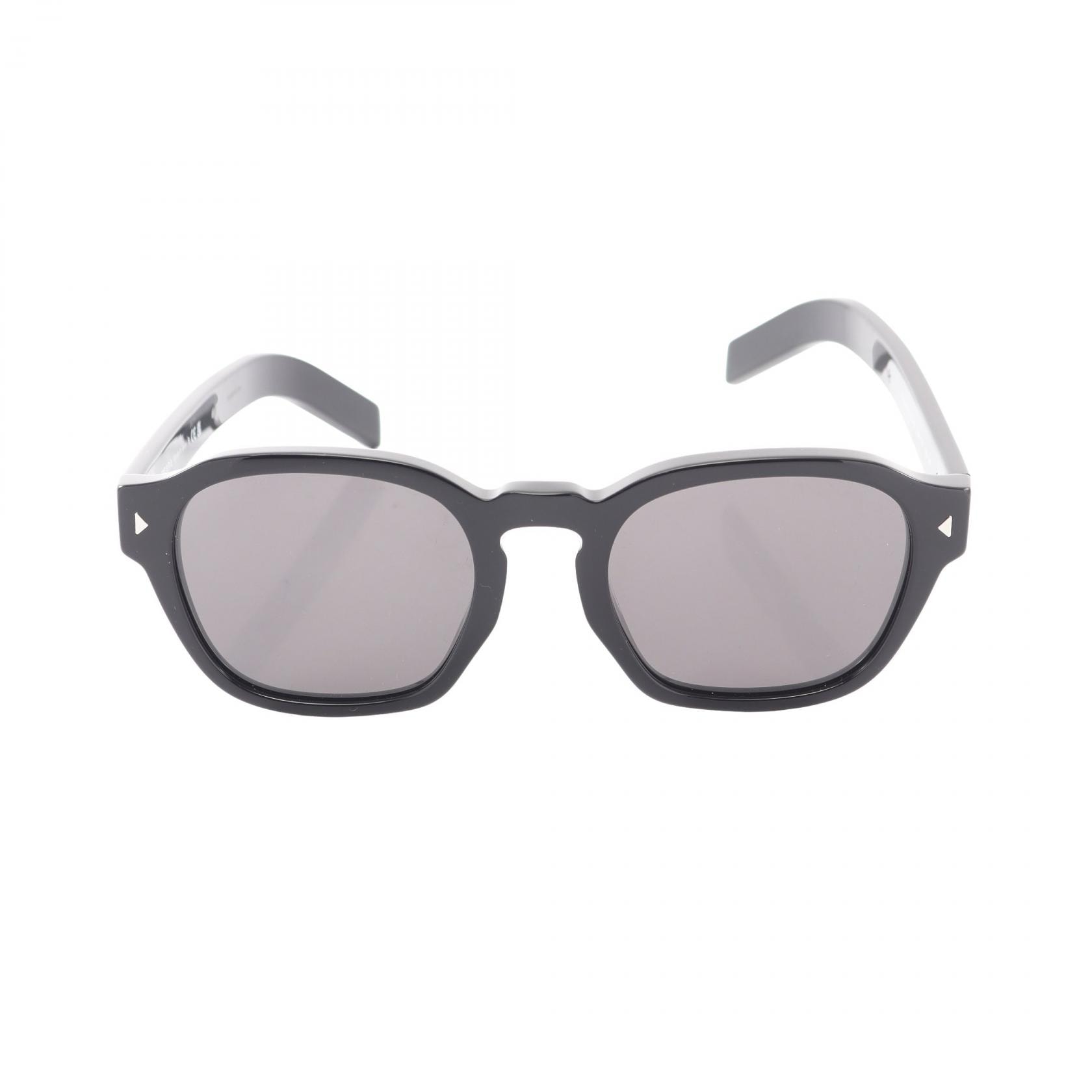 プラダ PRADA メタルプラーク サングラス 衣料品 プラスチック レディース ブラック系 【中古】