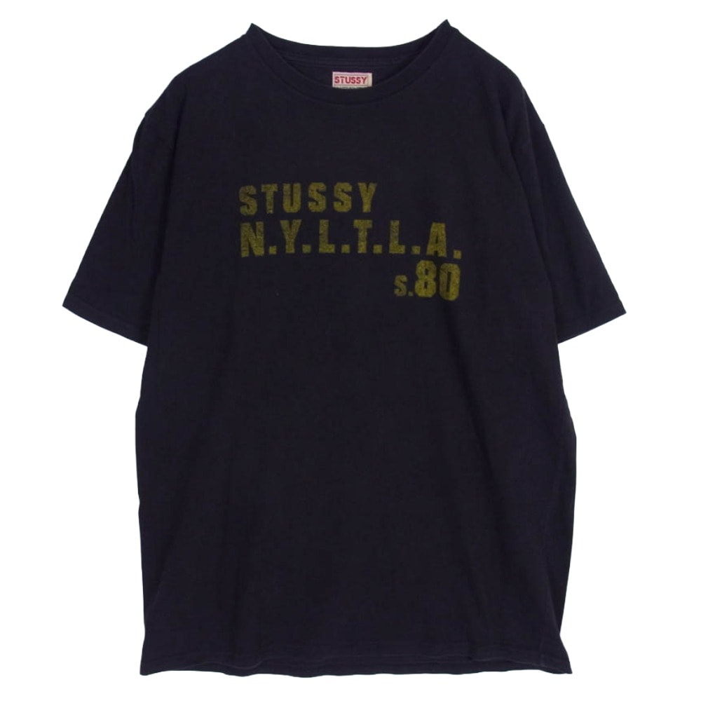 STUSSY ステューシー Tシャツ USA製 90s Old オールド ロゴ プリント 半袖 Tシャツ ブラック ブラック系 M【中古】
