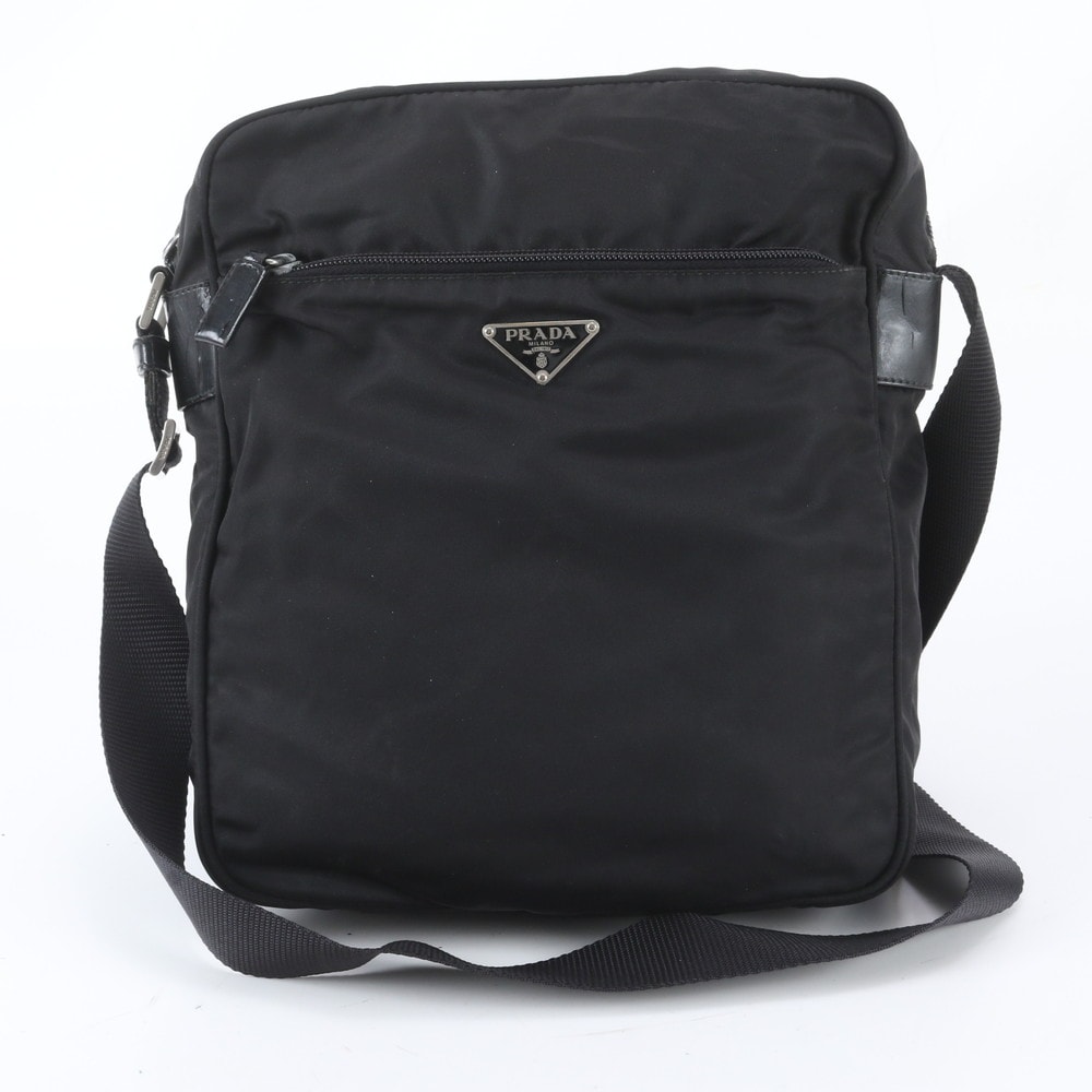 ■美品 プラダ テスート ナイロントライアングルロゴショルダーバッグ