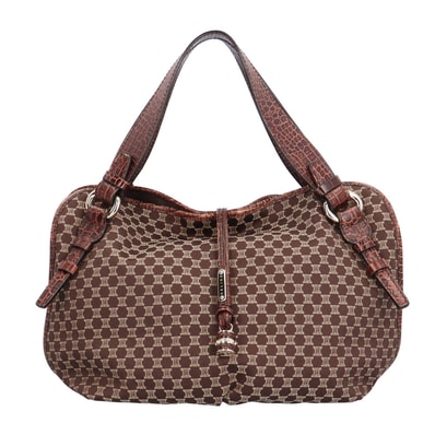 セリーヌ ビタースウィート マカダム トートバッグ キャンバス ブラウン レディース CELINE 中古