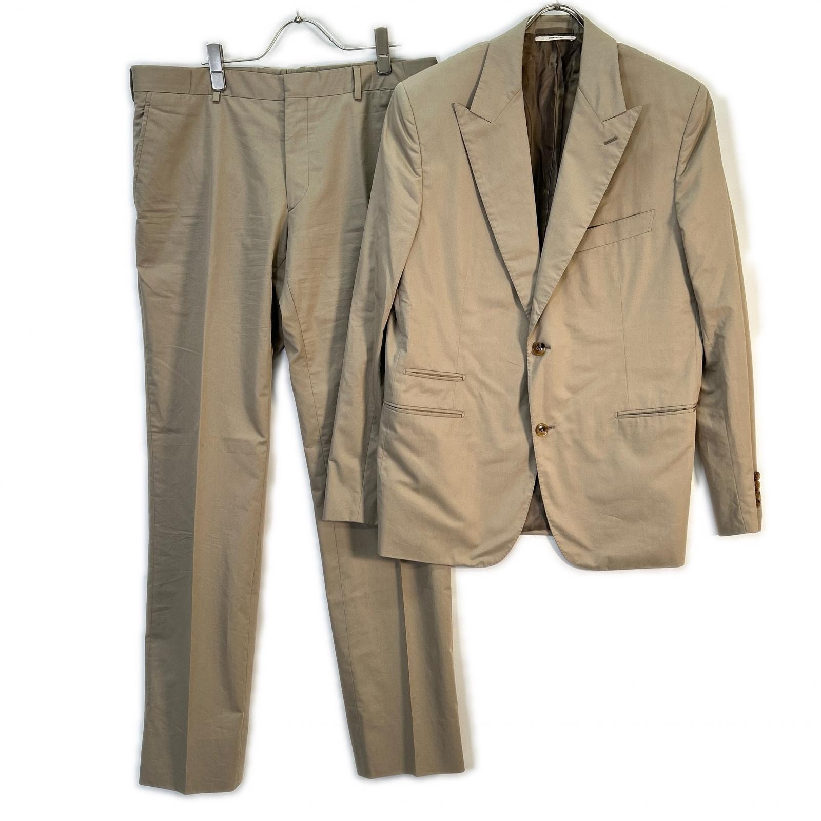 エルメス 国内正規 A9210 コットン 2釦 シングル スーツ セットアップ 52/8R